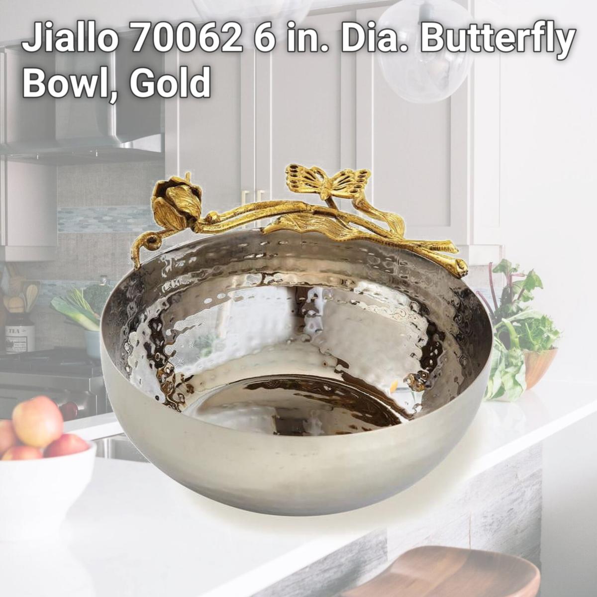 Picture of Jiallo 70062 6 in. Dia. Butterfly Bowl, Gold