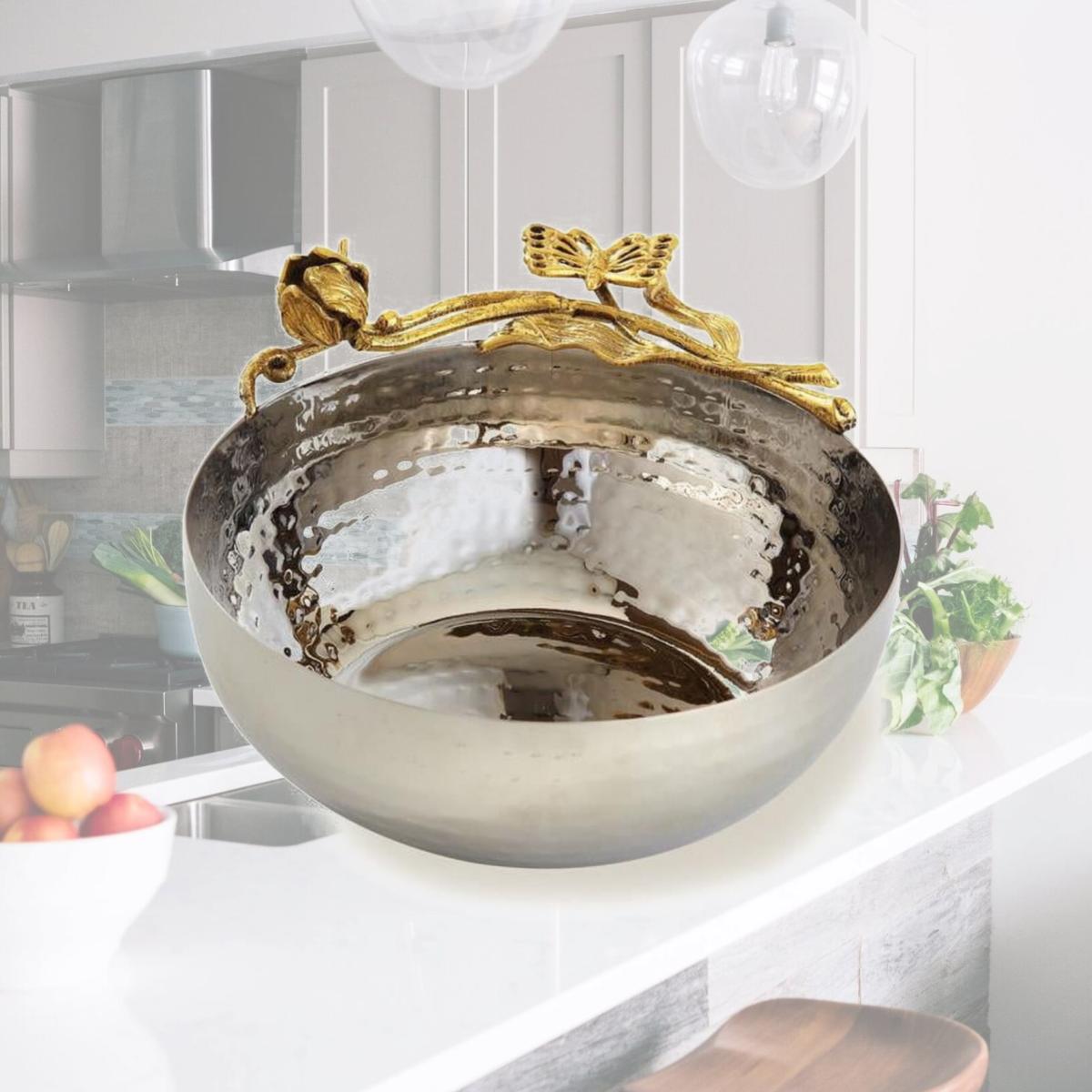 Picture of Jiallo 70062 6 in. Dia. Butterfly Bowl, Gold