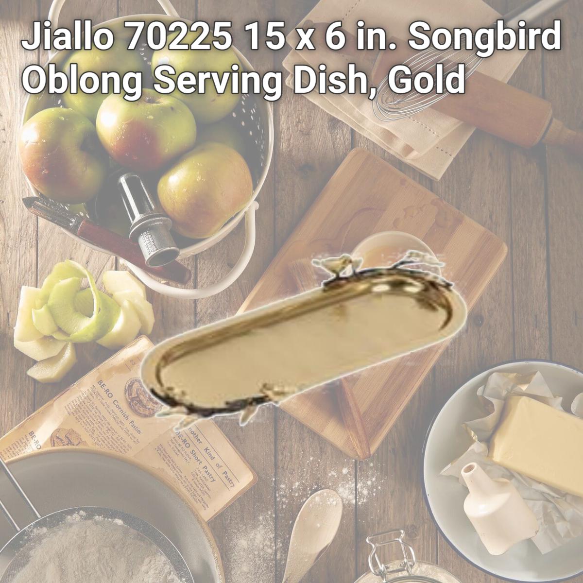 Picture of Jiallo 70225 15 x 6 in. Songbird Oblong Serving Dish, Gold