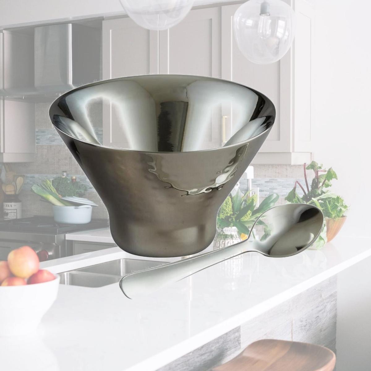 Picture of Jiallo 72516 Stainless Steel Double Wall Aster Bowl with Spoon, Hammered