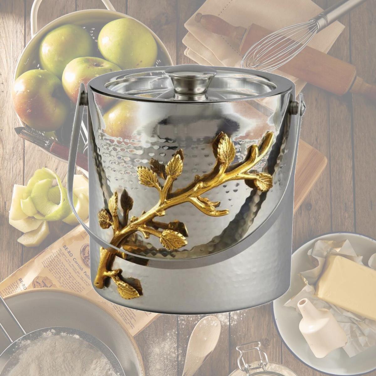 Picture of Jiallo 70027 Gilt Leaf Double Wall Ice Bucket