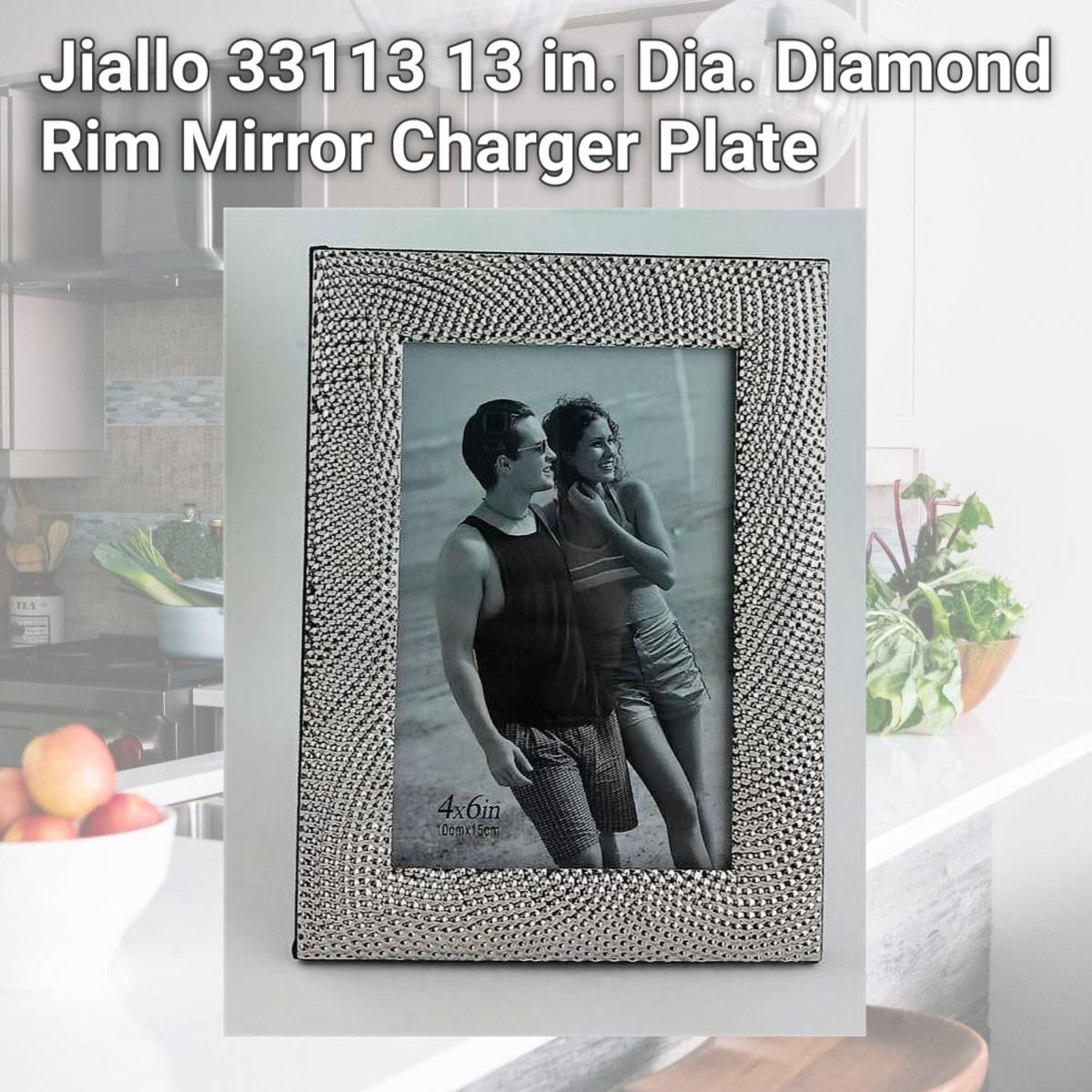 Picture of Jiallo 33113 13 in. Dia. Diamond Rim Mirror Charger Plate