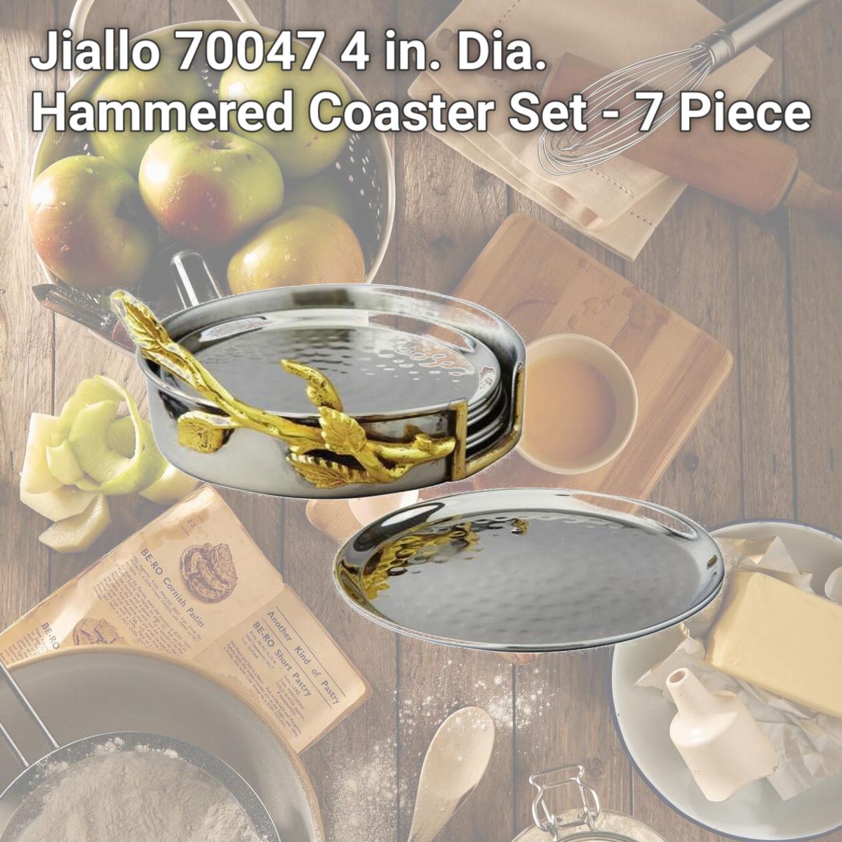 Picture of Jiallo 70047 4 in. Dia. Hammered Coaster Set - 7 Piece