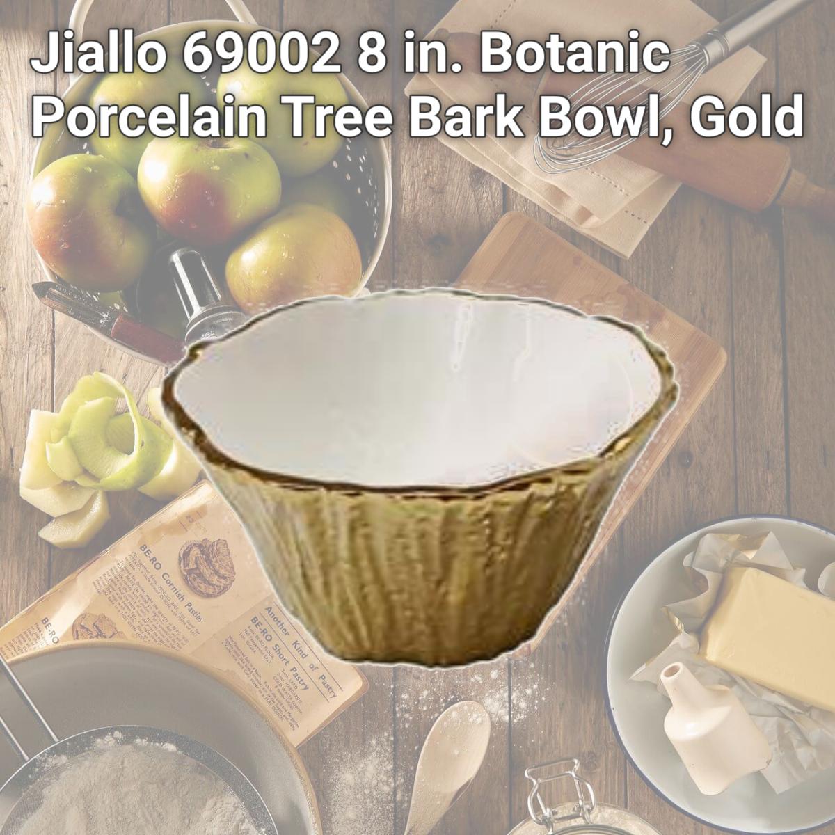 Picture of Jiallo 69002 8 in. Botanic Porcelain Tree Bark Bowl, Gold