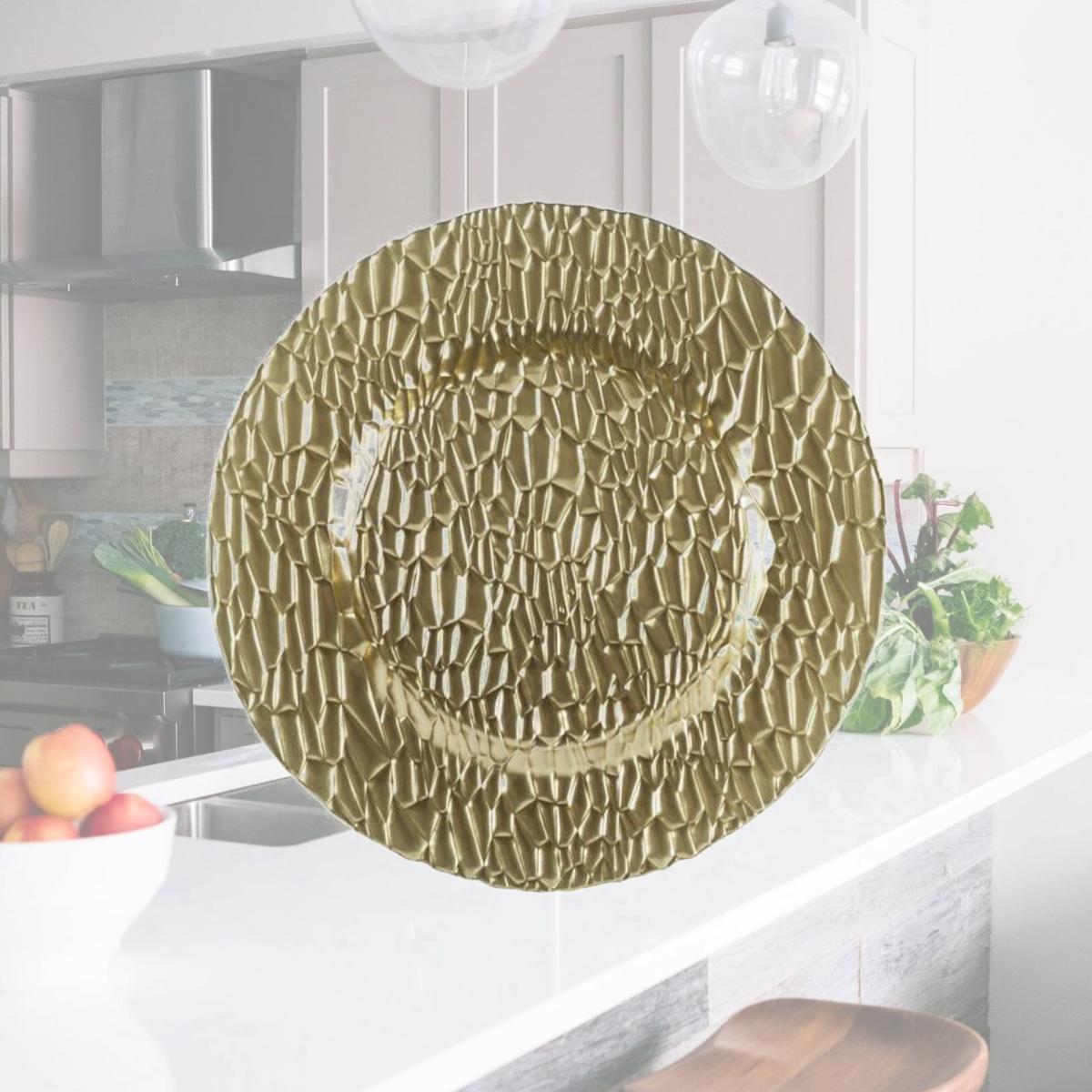 Picture of Jiallo 31165 13 in. Frankford Charger Plates, Gold - Set of 4