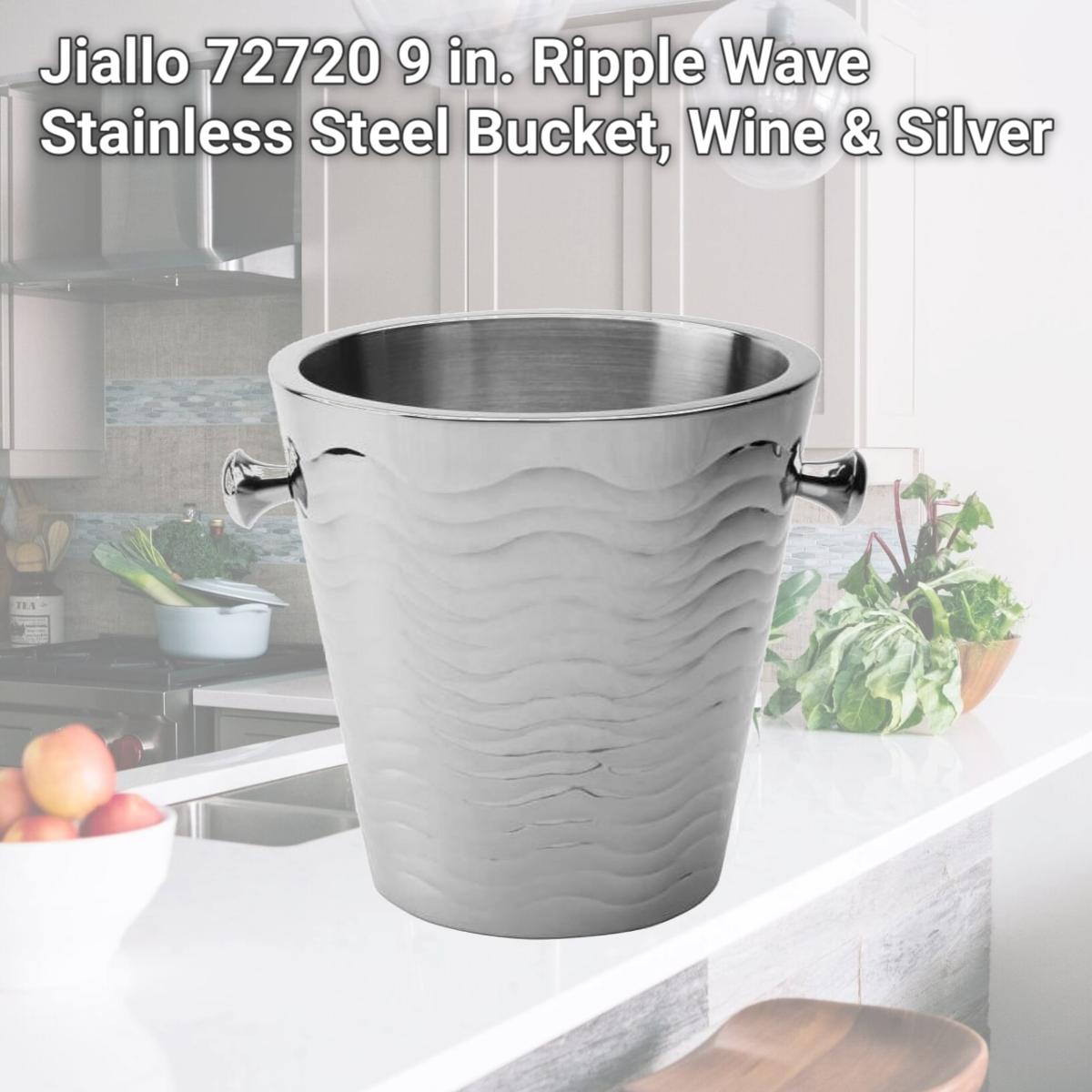 Picture of Jiallo 72720 9 in. Ripple Wave Stainless Steel Bucket, Wine & Silver
