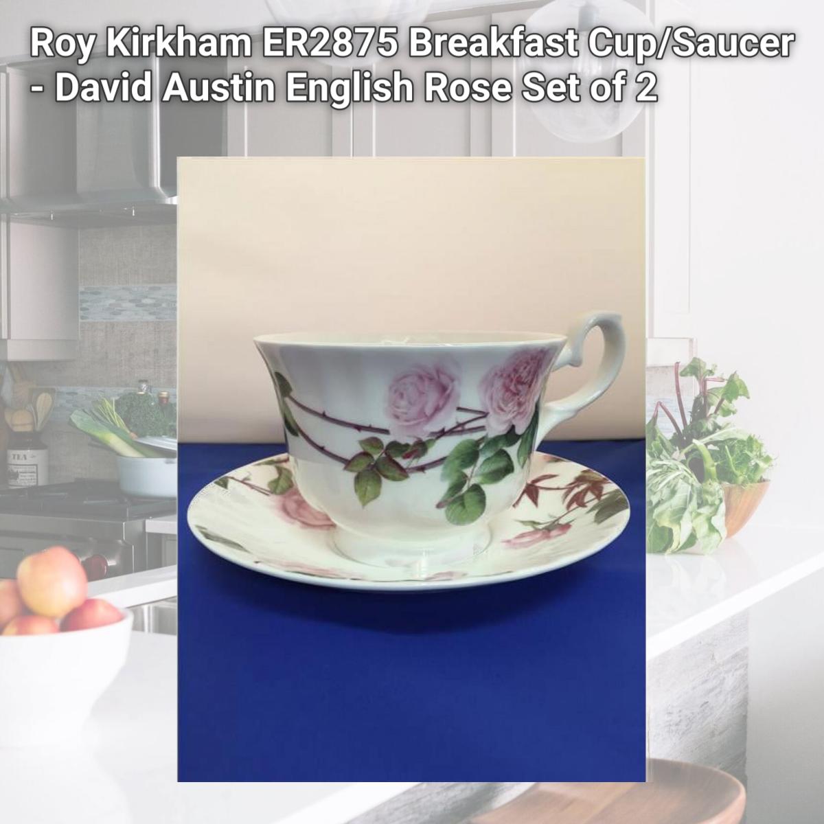 Picture of Roy Kirkham ER2875 Breakfast Cup/Saucer - David Austin English Rose Set of 2