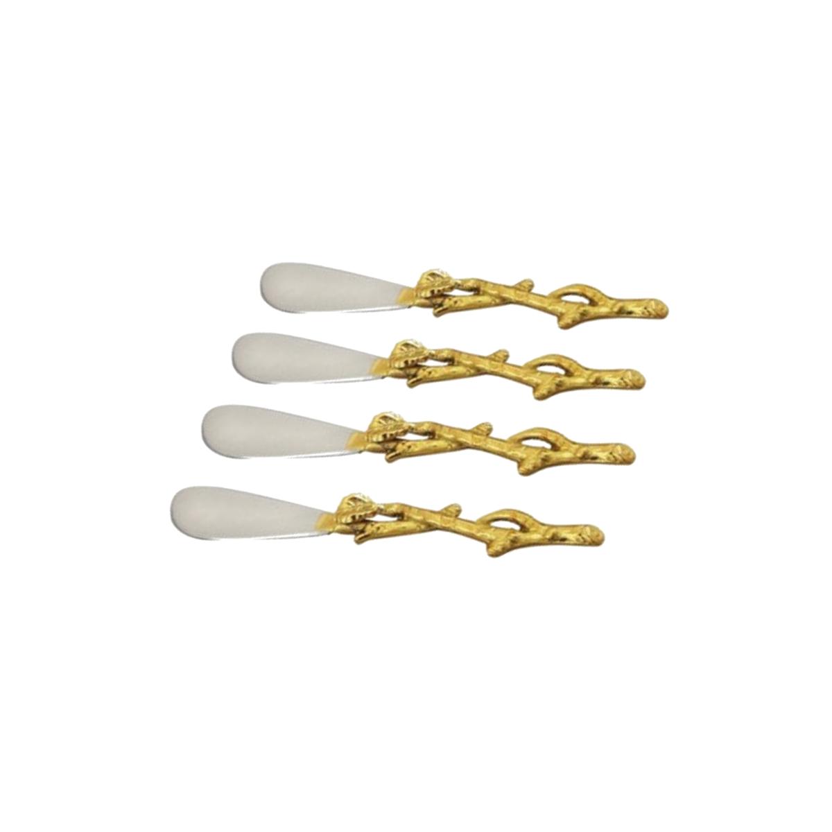Picture of Leeber 70015 Elegance Gilt Leaf Vine Spreaders, Silver & Gold - Set of 4