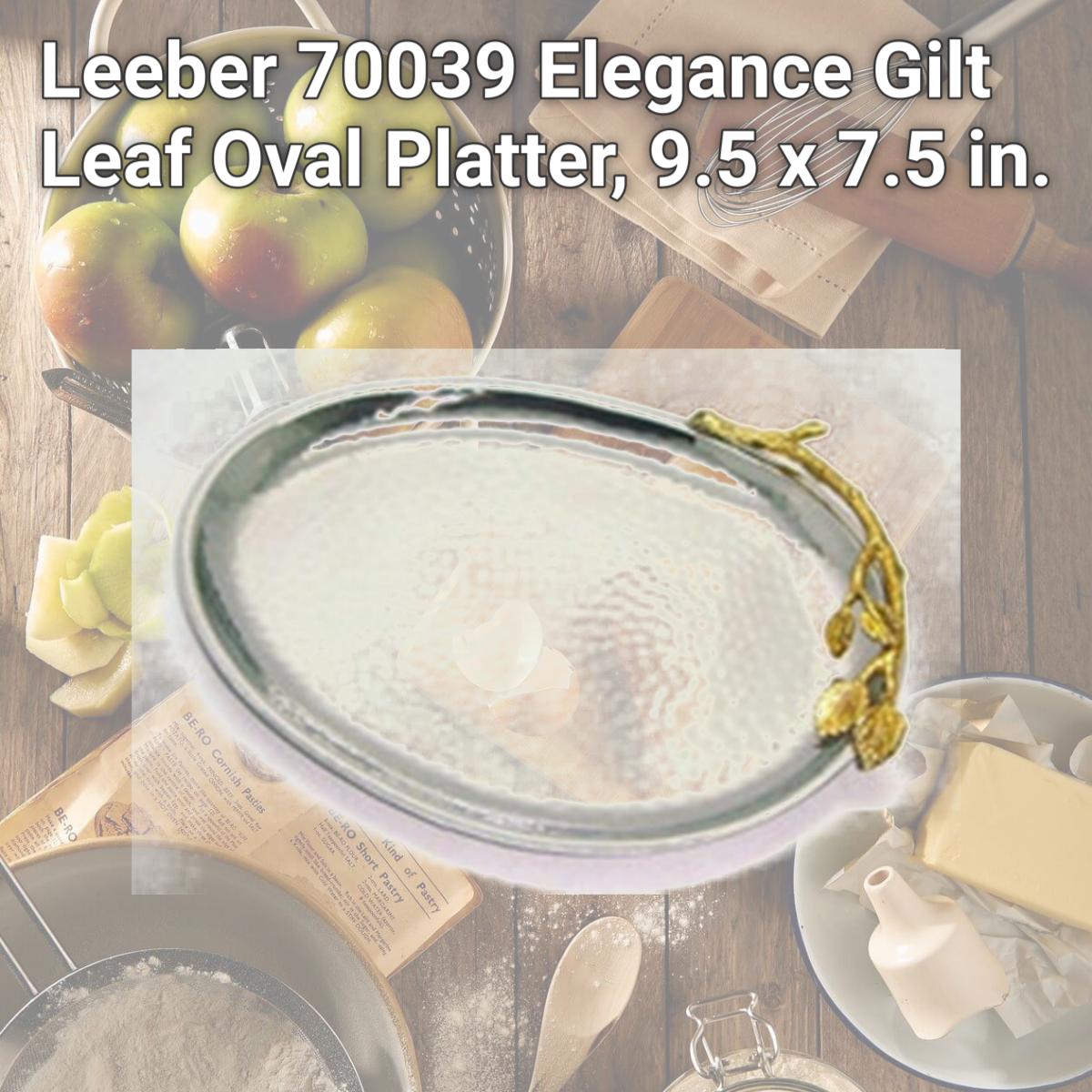 Picture of Leeber 70039 Elegance Gilt Leaf Oval Platter, 9.5 x 7.5 in.
