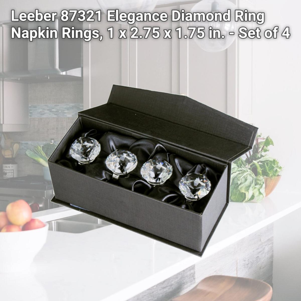 Picture of Leeber 87321 Elegance Diamond Ring Napkin Rings, 1 x 2.75 x 1.75 in. - Set of 4