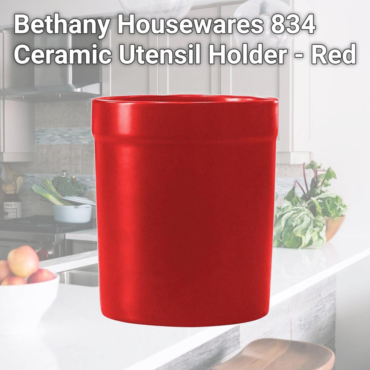 Picture of Bethany Housewares 834 Ceramic Utensil Holder - Red