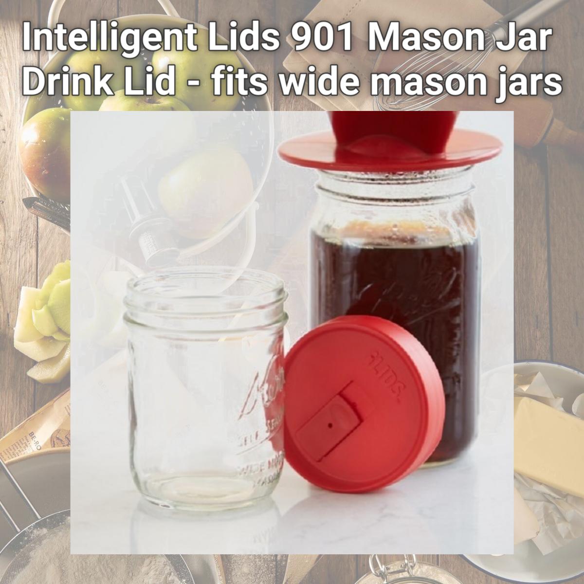 Picture of Intelligent Lids 901 Mason Jar Drink Lid - fits wide mason jars