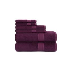 0356166110 Luxury Rayon From Bamboo & Cotton 6-piece Towel Set - Purple Oxford