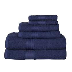 Baltic Linen 0353491110 Egyptian Majestic Heavy Weight Cotton 6 Piece Towel Set - Medieval Blue