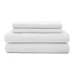 03514670100000 500 Thread Count Solid100 Percentage Cotton Sheet Set, Optic White