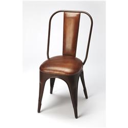 6133344 Brown Leather Side Chair