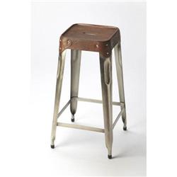 6134344 Brown Leather Barstool