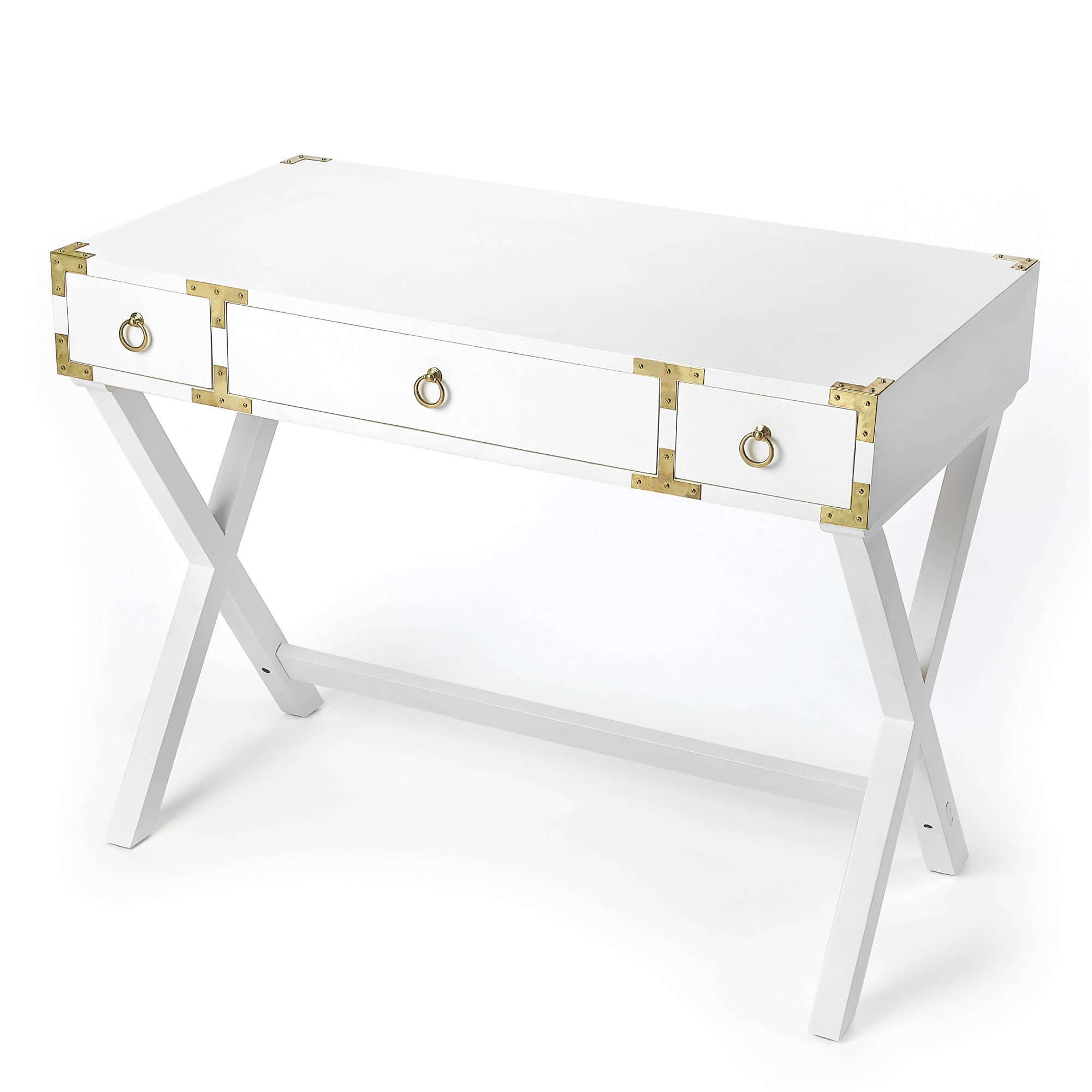 9341304 Forster Glossy White Writing Desk - 31 X 40.25 X 22 In.