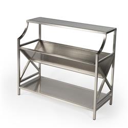 6112220 Industrial Chic Silver Library Bookcase, 32 X 36 X 14.5 In.