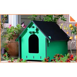 Apex Dog House, Green Wall & Black Roof - Jumbo
