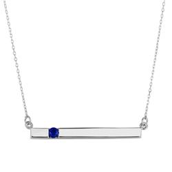 Bgp0301267bl 0.35 Ctw Blue Saphire Bar Necklace