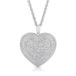 Pd2001870 2 Cttw Diamond Large Pave Heart Pendant