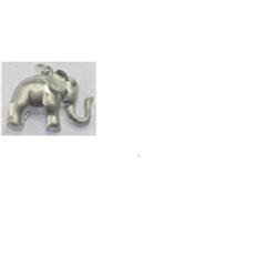 Bgp001290 0.10 Ctw Trunk Up Elephant Charm Pendant In Sterling Silver