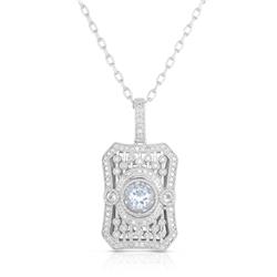 Bgp095316 0.15 Ctw Pendant With White Topaz In Sterling Silver