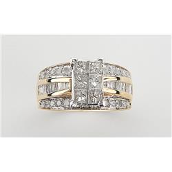 Bgr200462by-10 2 Ctw 14k Yellow Gold Princess Invisible Ring