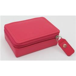 545615-12 Zipped Jewellery With 6 Inside Compartments, Raspberry