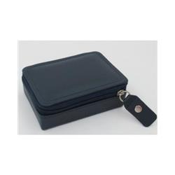 545615-5 Zippered Jewelry Box With 6 Inside, Compartments - Navy