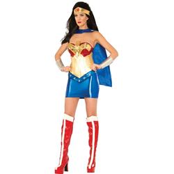 244866 Wonder Woman Supreme Costume For Adults - Blue & Gold, Large