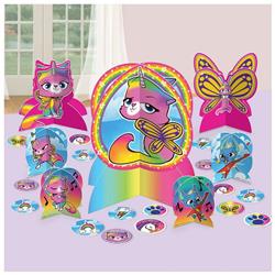 307519 Rainbow Butterfly Unicorn Kitty Table Decoration Set, Pack Of 3
