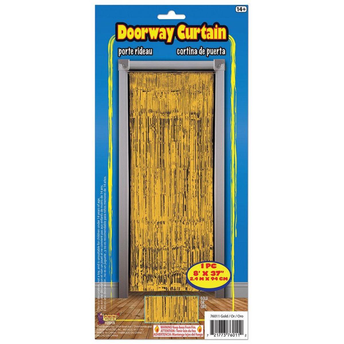 306879 Gold Tinsel Doorway Curtin