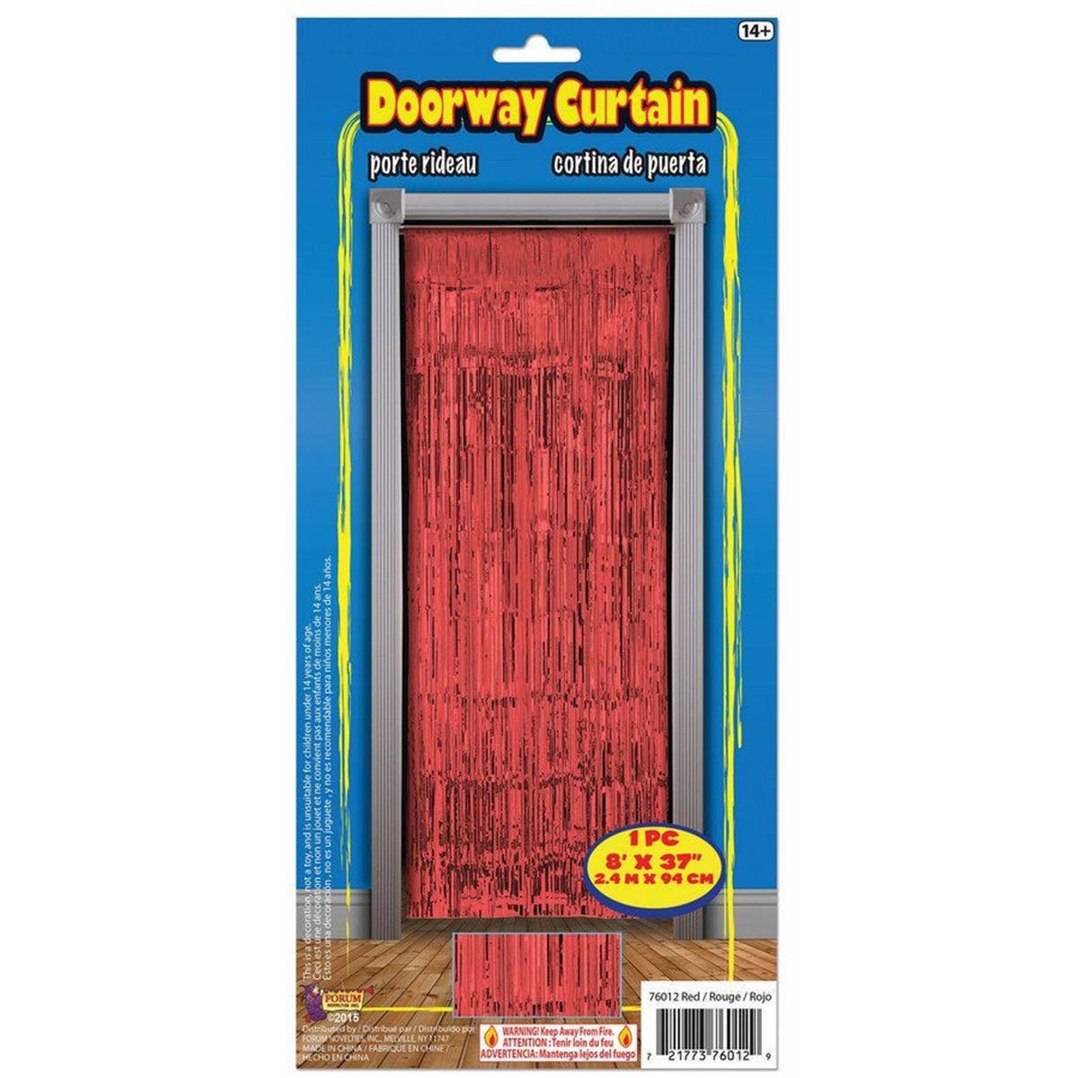 306880 Red Tinsel Doorway Curtin