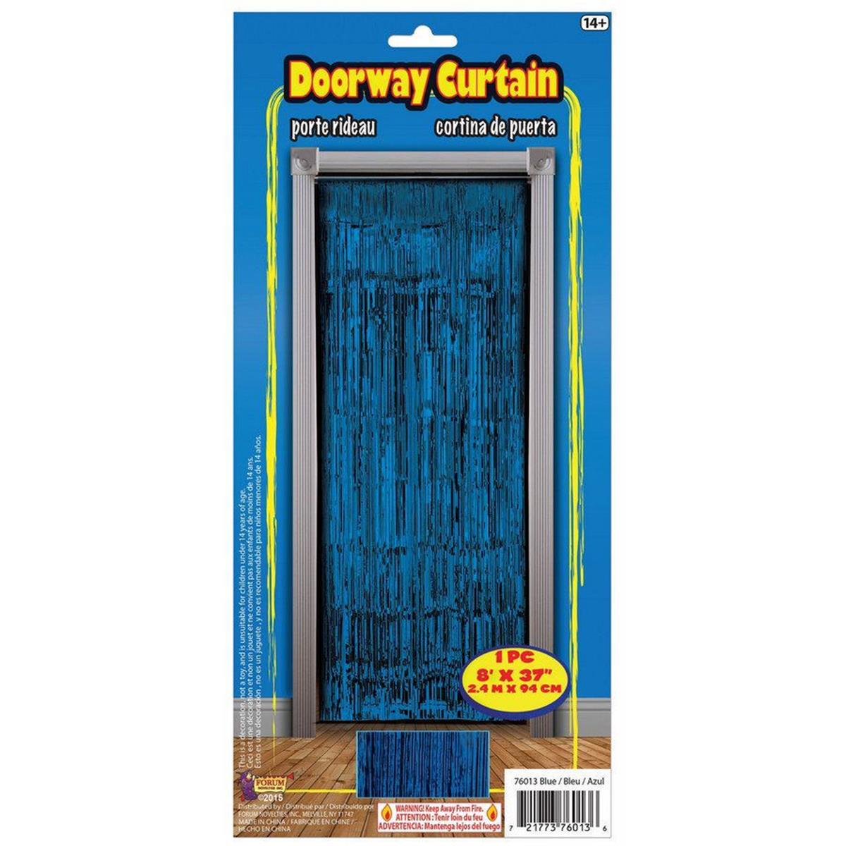 306881 Blue Tinsel Doorway Curtin