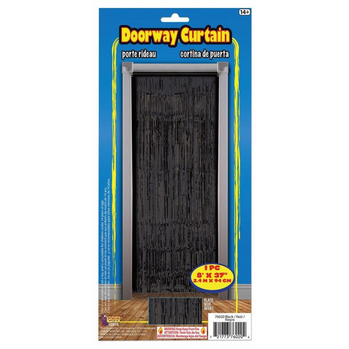 306882 Black Tinsel Doorway Curtin