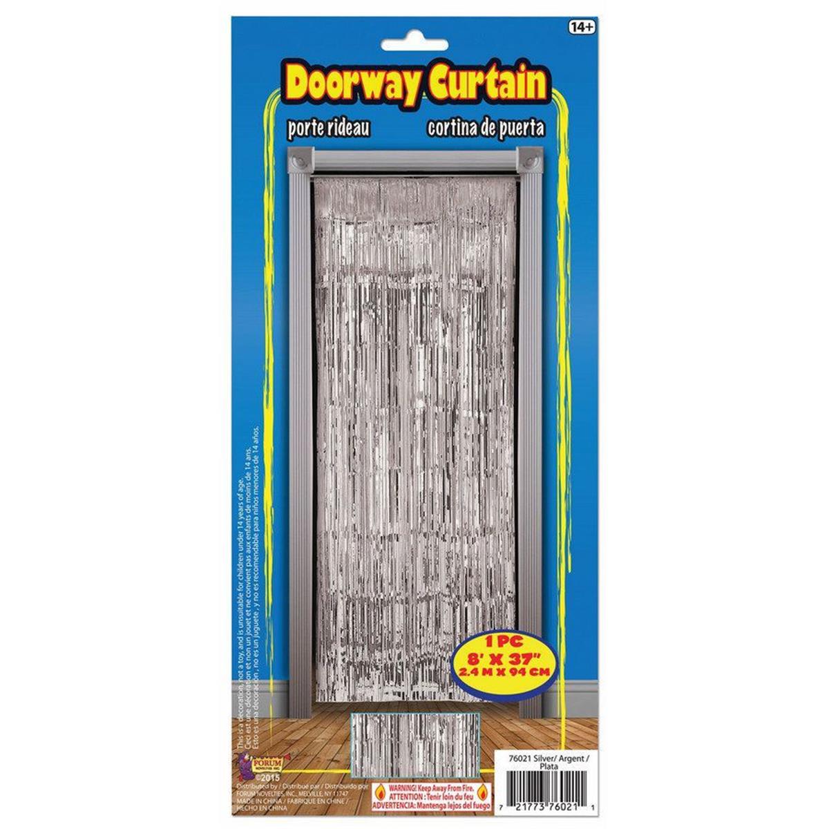 306883 Silver Tinsel Doorway Curtin