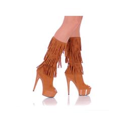 Highest Heel 410892 Womens 6 In. Micro Suede Western Fringe Boot - Size 6