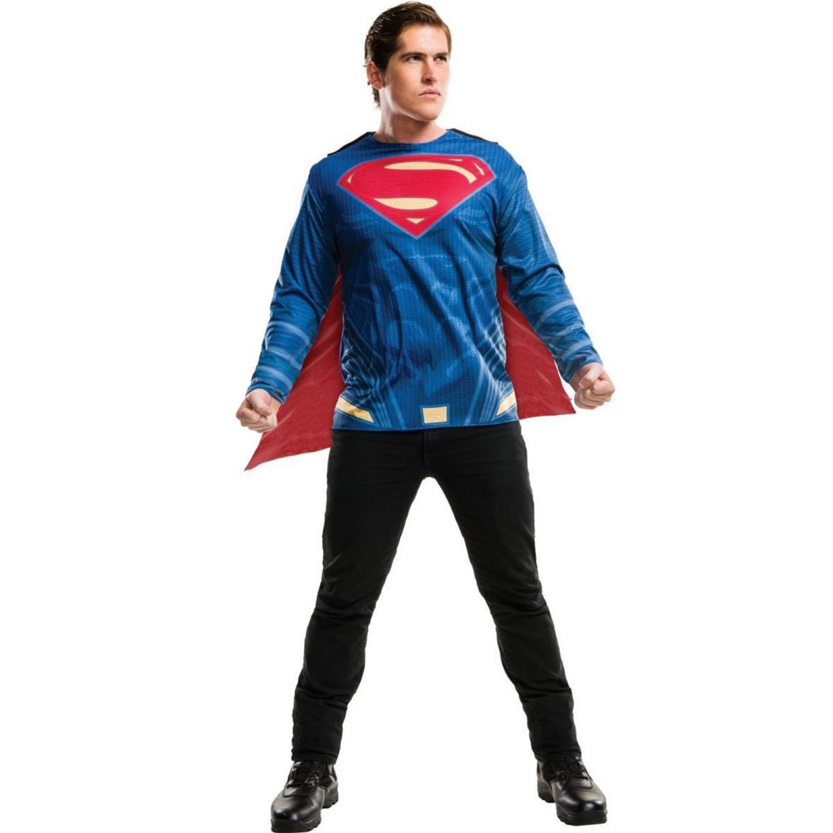 406437 Mens Justice League Superman Adult Costume Top, Extra Large