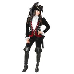 408881 Womens Black Sultry Pirate Lady Jacket In Wine - Large