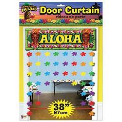 311241 38 X 54 In. Luau Aloha Floral Door Curtain