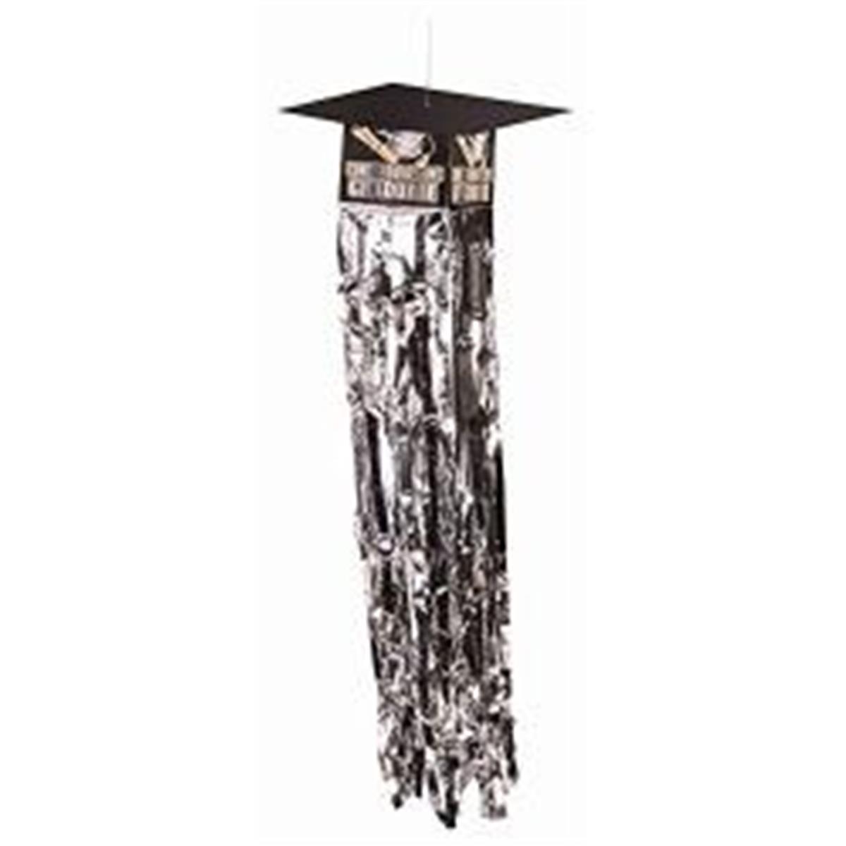 308857 Graduation Cap Dangling Tinsel Decoration
