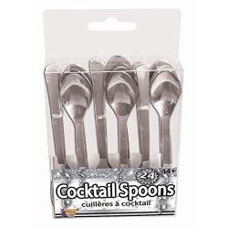 309762 Cocktail Spoons, Silver - 24 Count