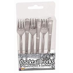 309763 Cocktail Forks, Silver - 24 Count