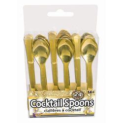 309764 Gold Cocktail Spoons, Gold - 24 Count
