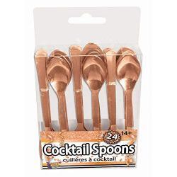 309766 Rose Gold Cocktail Spoons, Rose Gold - 24 Count