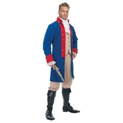 409473 Mens Alexander Hamilton Costume, Red - Extra Small