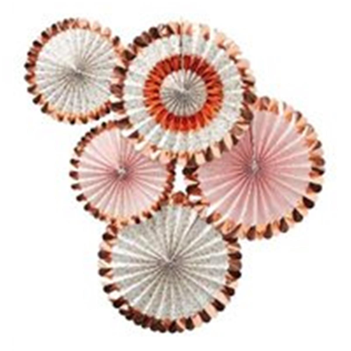 310171 Ditsy Floral Fan Decorations - 5 Count