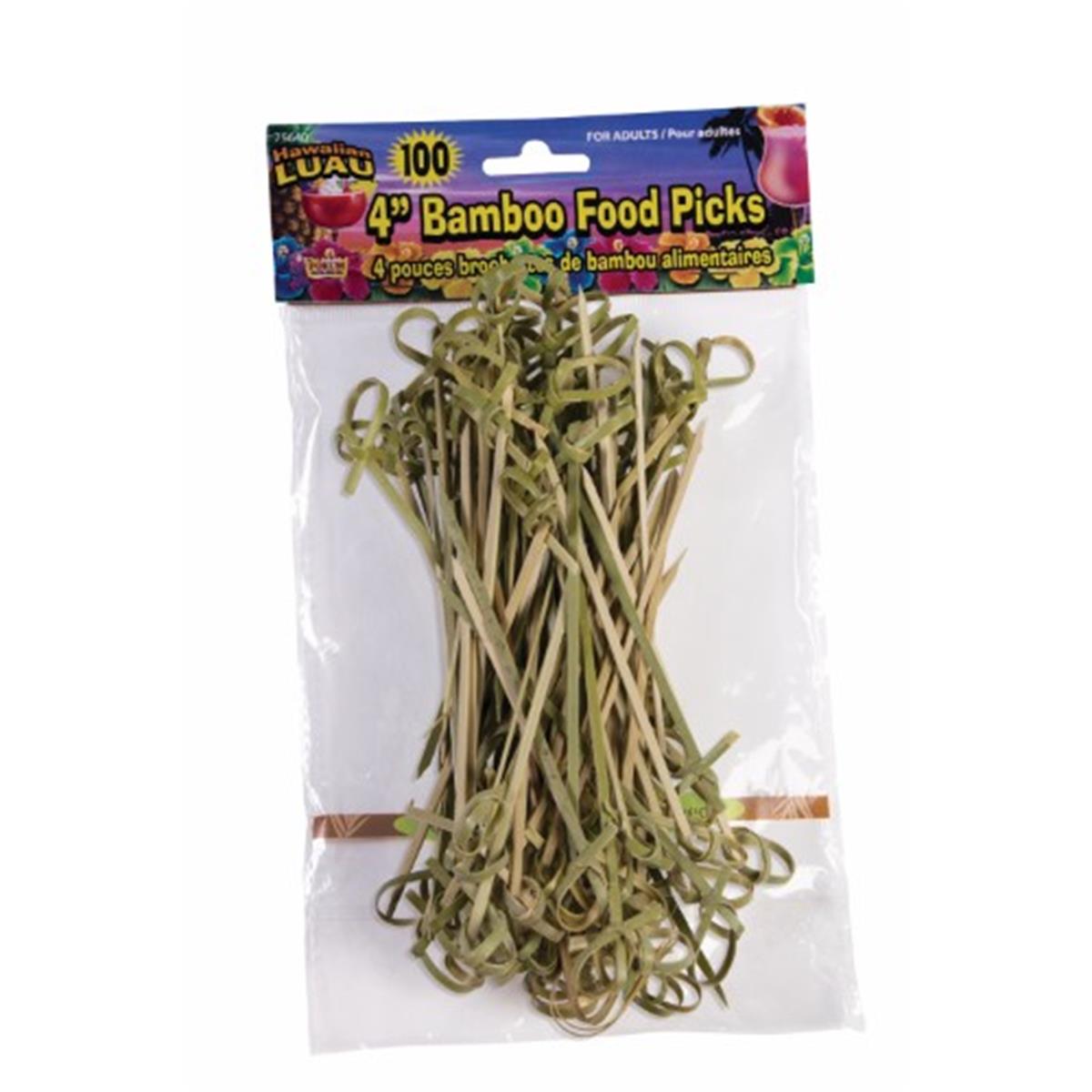 311265 Bamboo Tropical Luau 3.5 In. Food Picks - 100 Count